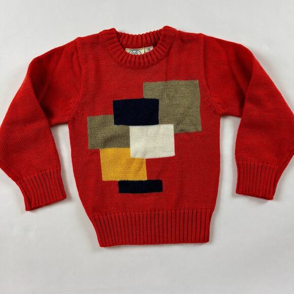 Vintage J.G. Hook Toddler Acrylic Crewneck Sweater Small 4T Abstract Retro 80s - Picture 1 of 8